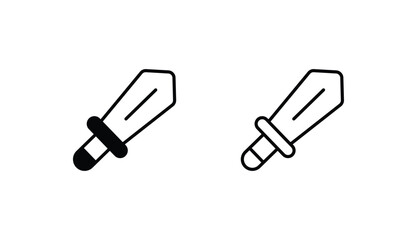 Sword icon design with white background stock illustration