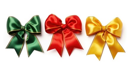 set of red bows with ribbons
