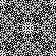 Foto op Aluminium Black pattern. Seamless texture for fashion, textile design,  on wall paper, wrapping paper, fabrics and home decor. Simple repeat pattern.Abstract design. © t2k4