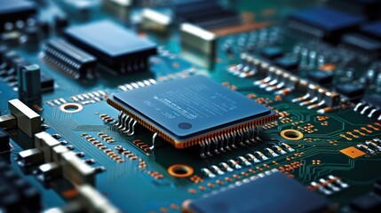 close up of computer circuit board