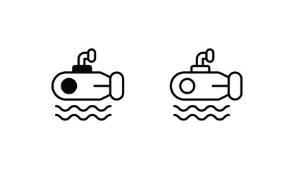Submarine icon design with white background stock illustration