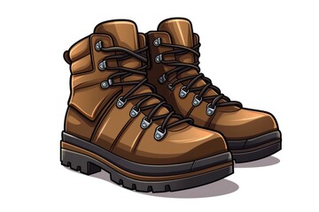 Hiking boots icon on white background