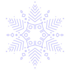 handdrawn illustration of snowflake on white background
