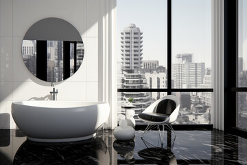 Naklejka premium modern minimalist interior of a modern bathroom