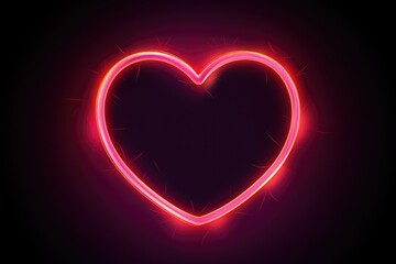 A neon heart on a black background