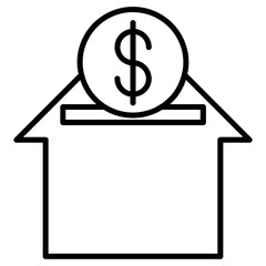  piggy bank line icon