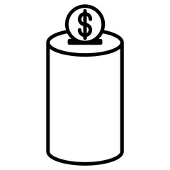  piggy bank line icon