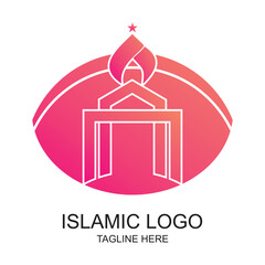 Islamic logo design simple concept Premium Vector