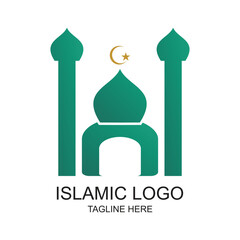 Islamic logo design simple concept Premium Vector