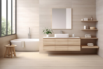 modern minimalist bathroom interior