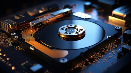 Obraz premium Close up shoot of Hard disk drive 