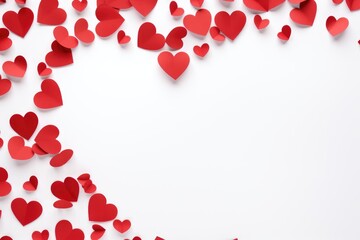 A white background with lots of red hearts