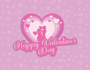 Happy Valentine's Day design pink vector illustration 