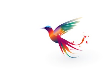 Hummingbird icon on white background - obrazy, fototapety, plakaty