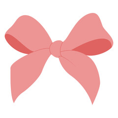 Simple hand drawn ribbon bow collection. Pink bow.Bowknot for decoration.