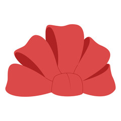 Red bow. Simple hand drawn ribbon bow collection. Bowknot for decoration.