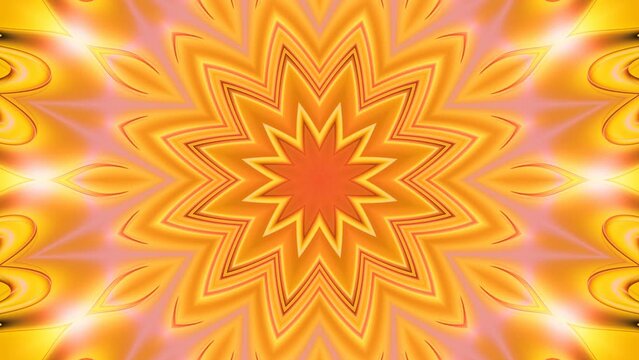 Flamy outlandish flower blooming in center, growing, getting smaller, changing shape. Flamy striped background metamorphoses and pulsation. Fire fluids radiating and spreading. 4K UHD 4096x2304