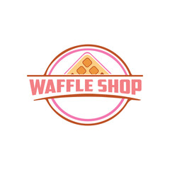 waffle shop logo design vector