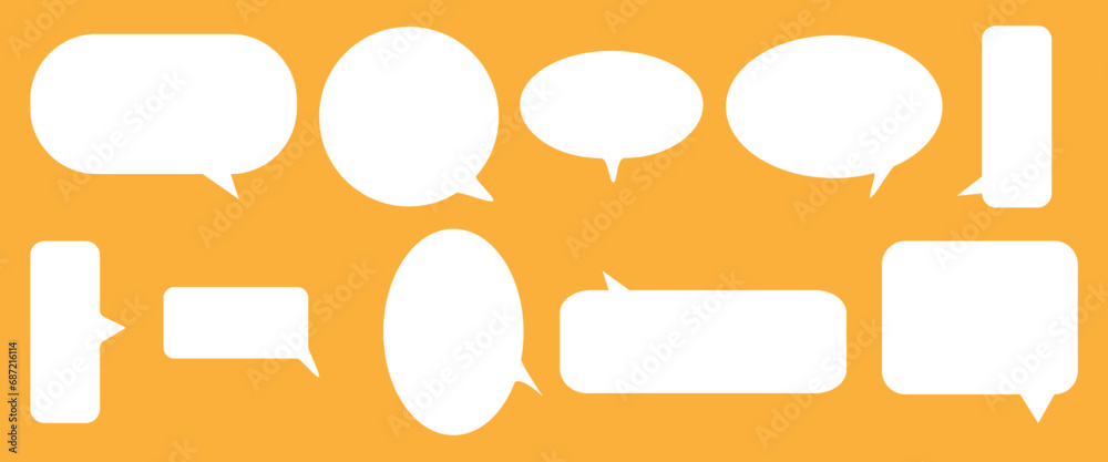 Wall mural chat talk bubble speech icon vector set. blank bubbles design elements.