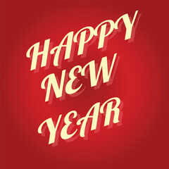 Happy New Year greeting cards, banners, and text with a vector design template