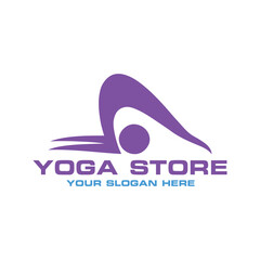yoga sports accessories store logo design vector 