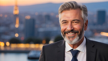 Fototapeta premium Mature Business Man Portrait Digital Photography Professional Photo Shooting Background Design