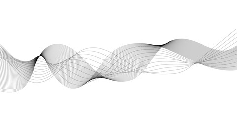 Abstract wavy grey stream element for design on transparent background isolated. Wavy white and grey lines background. Abstract business wave curve lines background.
