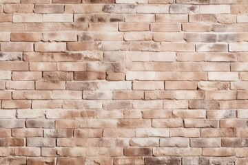 Obraz premium Wide Beige brick wall panoramic background texture. Home and office design backdrop