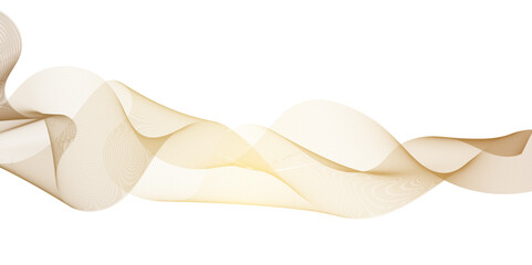 Luxury golden flowing wave curved lines, frequency wavy sound, technology curve line background. Design used for technology, science, banner, template, wallpaper, business and many more.