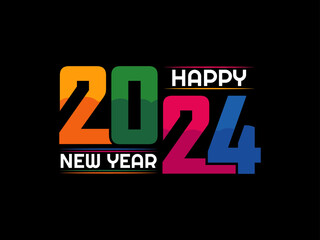 Obraz premium 2024 happy new year 