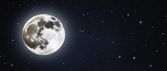Naklejka na ściany i meble Full Moon on a Night Sky