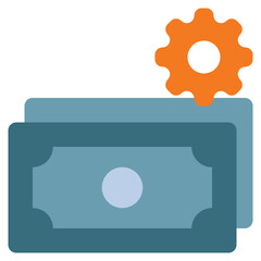 setting cog gear wheel money bank saving flat style