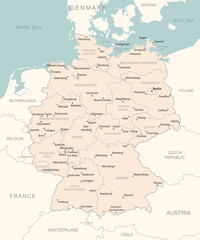 Germany - detailed map with administrative divisions country.