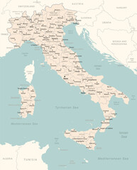 Italy - detailed map with administrative divisions country.
