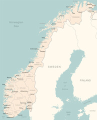 Norway - detailed map with administrative divisions country.