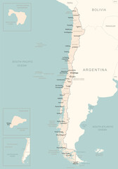Chile - detailed map with administrative divisions country.