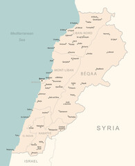 Lebanon - detailed map with administrative divisions country.