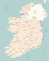 Ireland - detailed map with administrative divisions country.