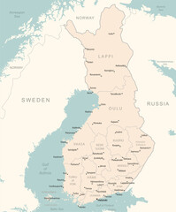 Finland - detailed map with administrative divisions country.