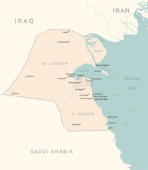 Kuwait - detailed map with administrative divisions country.