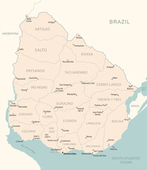 Uruguay - detailed map with administrative divisions country.