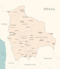 Bolivia - detailed map with administrative divisions country.