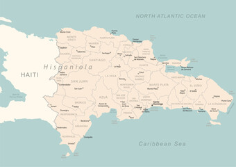 Fototapeta na wymiar Dominican Republic - detailed map with administrative divisions country.