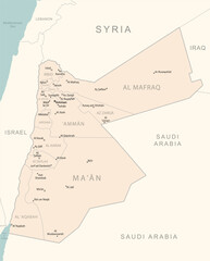 Jordan - detailed map with administrative divisions country.