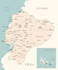 Ecuador - detailed map with administrative divisions country.