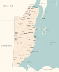 Belize - detailed map with administrative divisions country.