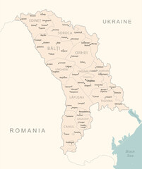 Moldova - detailed map with administrative divisions country.