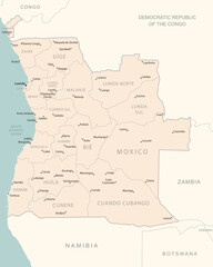 Angola - detailed map with administrative divisions country.