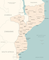 Mozambique - detailed map with administrative divisions country.