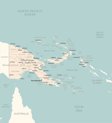 Papua New Guinea - detailed map with administrative divisions country.